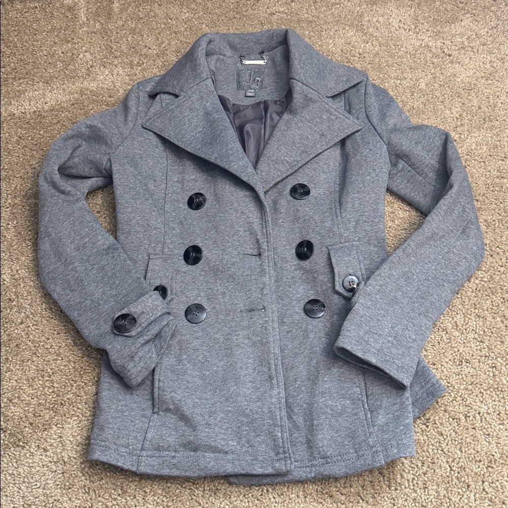 Gray Double-Breasted Peacoat - image 1